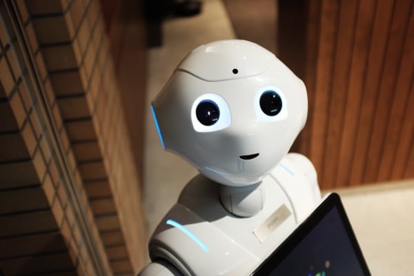 robot looking up expectantly