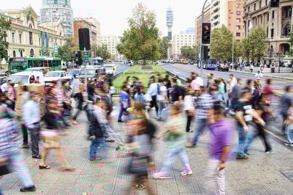 crowd of people on busy street